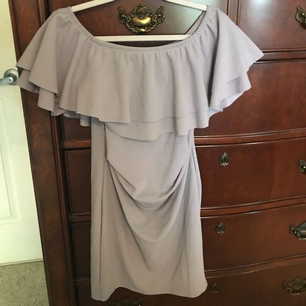 My Bump Lavender Off Shoulder Dress Maternity